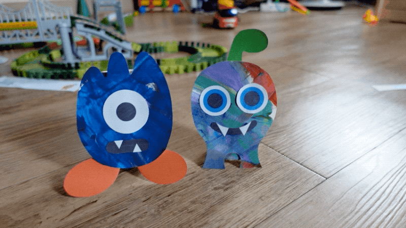 휴지심 재활용 만들기 몬스터 작품 완성 사진